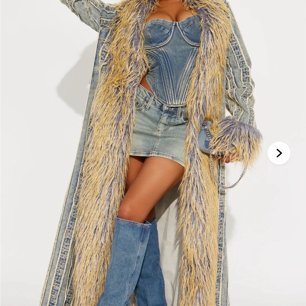 Fashion Nova Shaggy Faux Fur Teddy Jacket in Cream - Picture 8 of 11